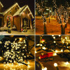 Соларни коледни лампички 12 метра , 100 лампи 5 програми