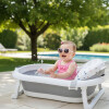 Сгъваема бебешка вана с термометър и възглавница
