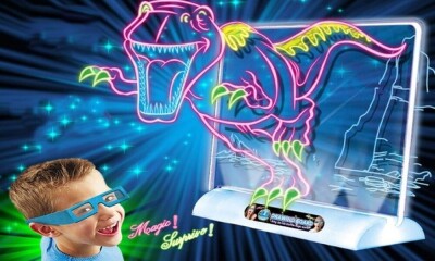 Магическа, светеща 3D дъска за рисуване с цветни маркери