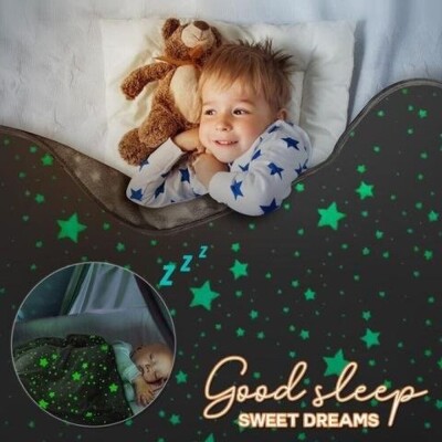 Детско одеяло, светещо в тъмното- 120 х150 см., полиестерен микрофибър.