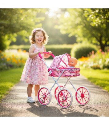 МЕТАЛНА ЗИМНА КОЛИЧКА ЗА КУКЛИ LOL С ГОЛЕМИ ГУМИ