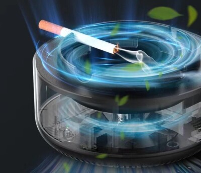 Бездимен пепелник, подходящ за дом, офис, кола, премахва дима и миризмата 