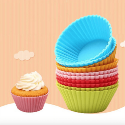 Комплект 12 броя цветни силиконови форми за мъфини