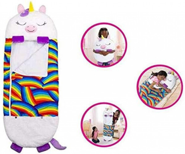 Детски спален чувал Happy Nappers и възглавница, 165см