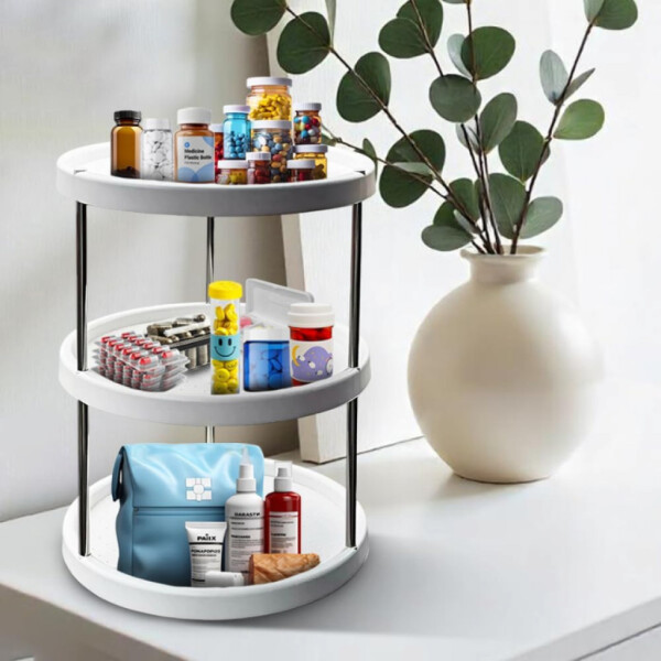 Въртяща се 3-етажна поставка – 360° организация за кухня и баня