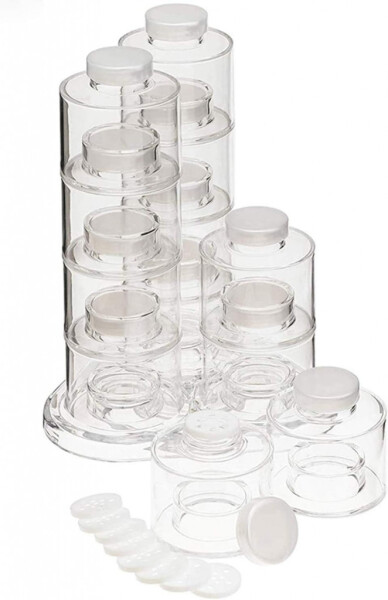 Стилен и практичен органайзер за подправки – Комплект от 12 бурканчета на въртяща се основа