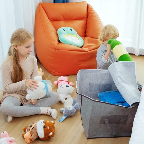 Сив органайзер с прозрачна част за съхранение на дрехи