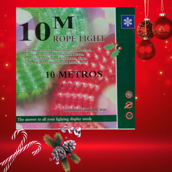 Светещ коледен маркуч , Многоцветен 10 метра, 20 метра