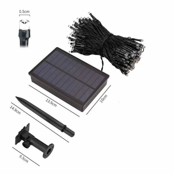 Соларни коледни лампички 12 метра , 100 лампи 5 програми