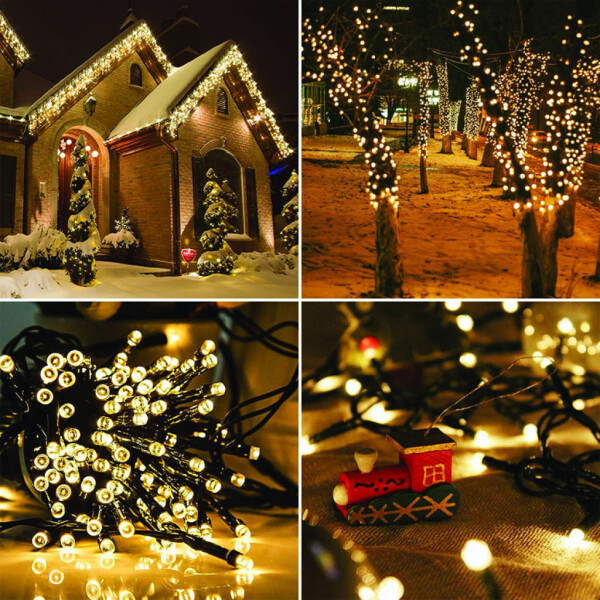 Соларни коледни лампички 12 метра , 100 лампи 5 програми
