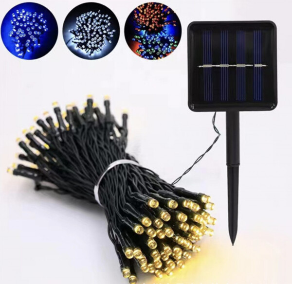 Соларни коледни лампички 12 метра , 100 лампи 5 програми