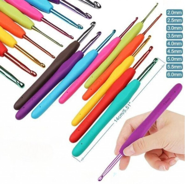 Комплект аксесоари за плетене, 58 части, алуминиеви куки – Пълен сет за начинаещи и напреднали