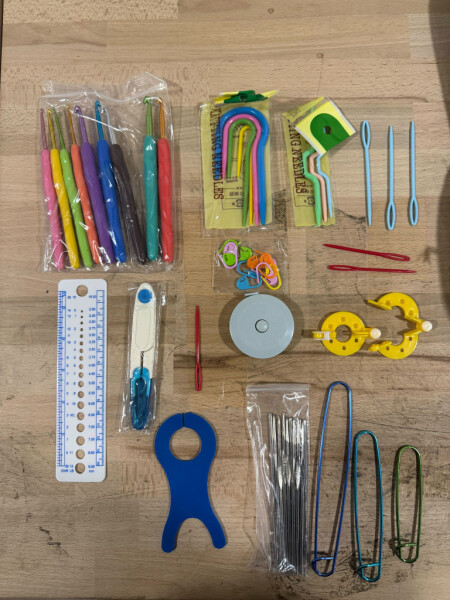 Комплект аксесоари за плетене, 58 части, алуминиеви куки – Пълен сет за начинаещи и напреднали