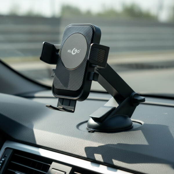 Стойка за телефон за кола KL GO Suction Cup Holder Z62 – 360° въртене, вендуза с гел, универсална съвместимост