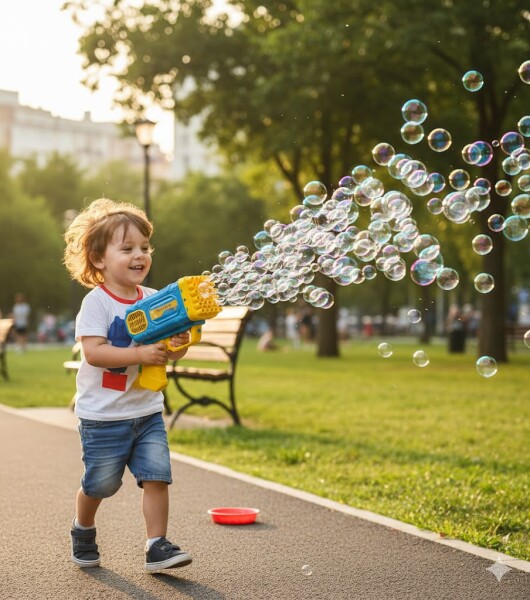 ПИСТОЛЕТ ЗА САПУНЕНИ БАЛОНИ С 42 ДУПКИ