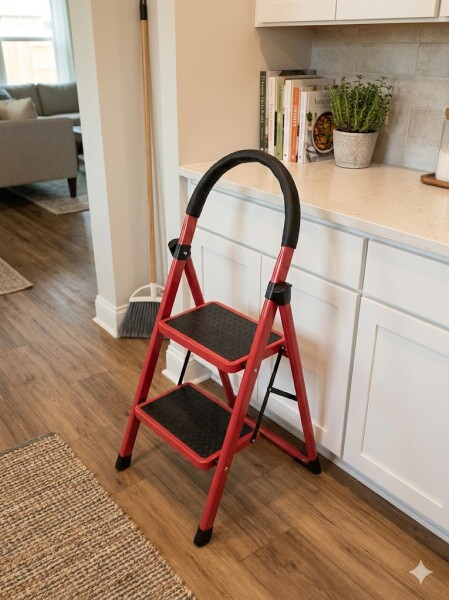 Метална стълба с гумирани крака