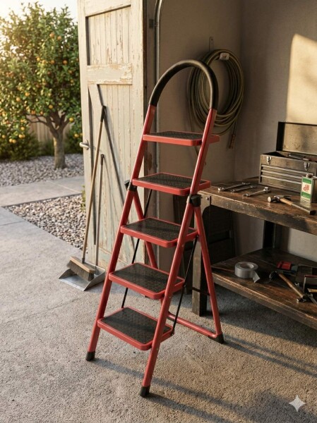 Метална стълба с гумирани крака