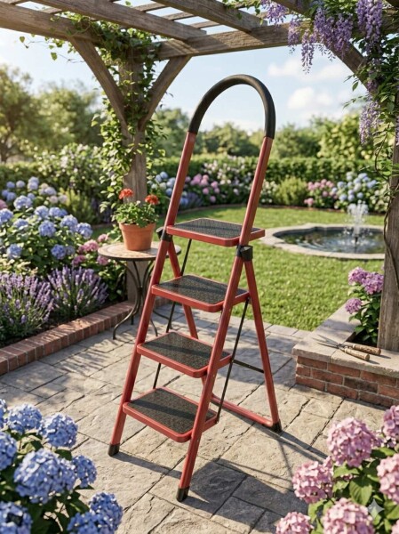 Метална стълба с гумирани крака