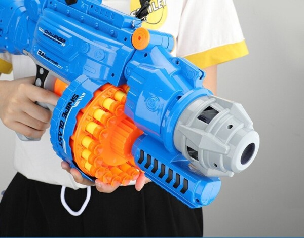 Голям детски ръчен пистолет с меки куршуми стрели